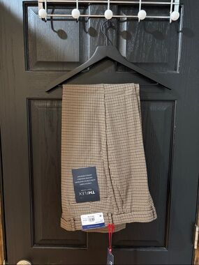 Tommy Hilfiger Beige and Black Mini Check Drawstring Pants